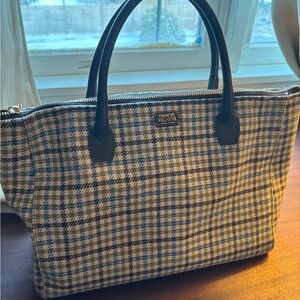 France’s Valentine houndstooth bag with leather handles